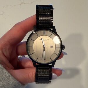 Kenneth Cole Black Bracelet Watch with Silver Dial